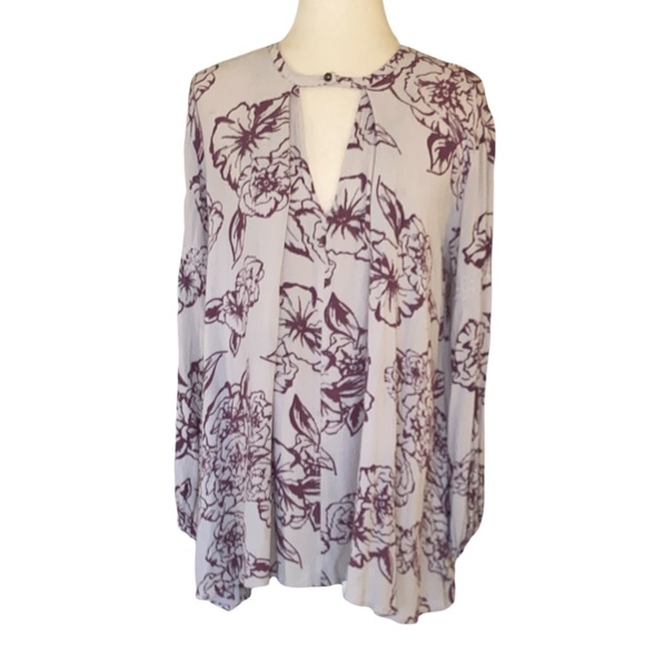 Free People Lavender Lilac Purple Floral Cutout Draped Mini Dress Tunic  XS - Picture 2 of 13